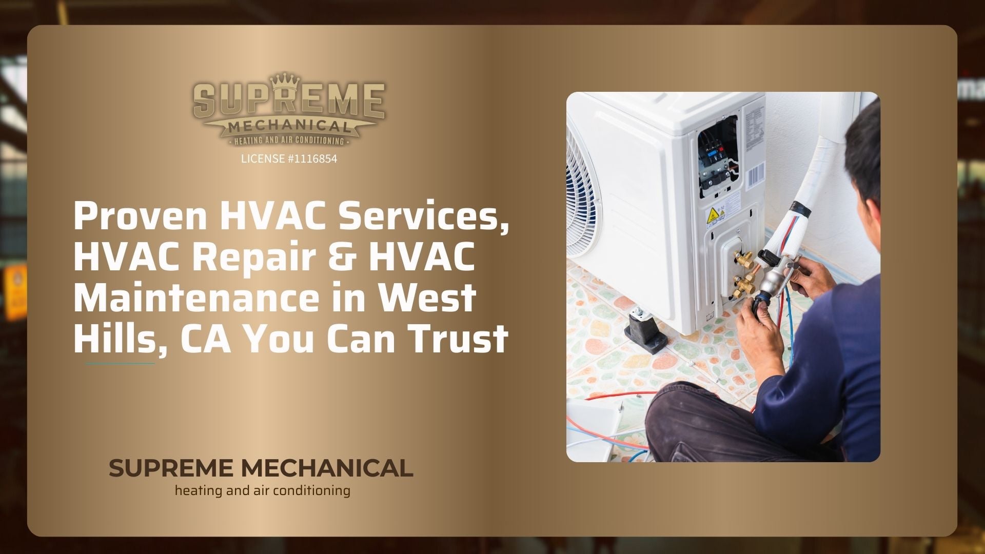 HVAC Services near West Hills - Supreme Mechanical